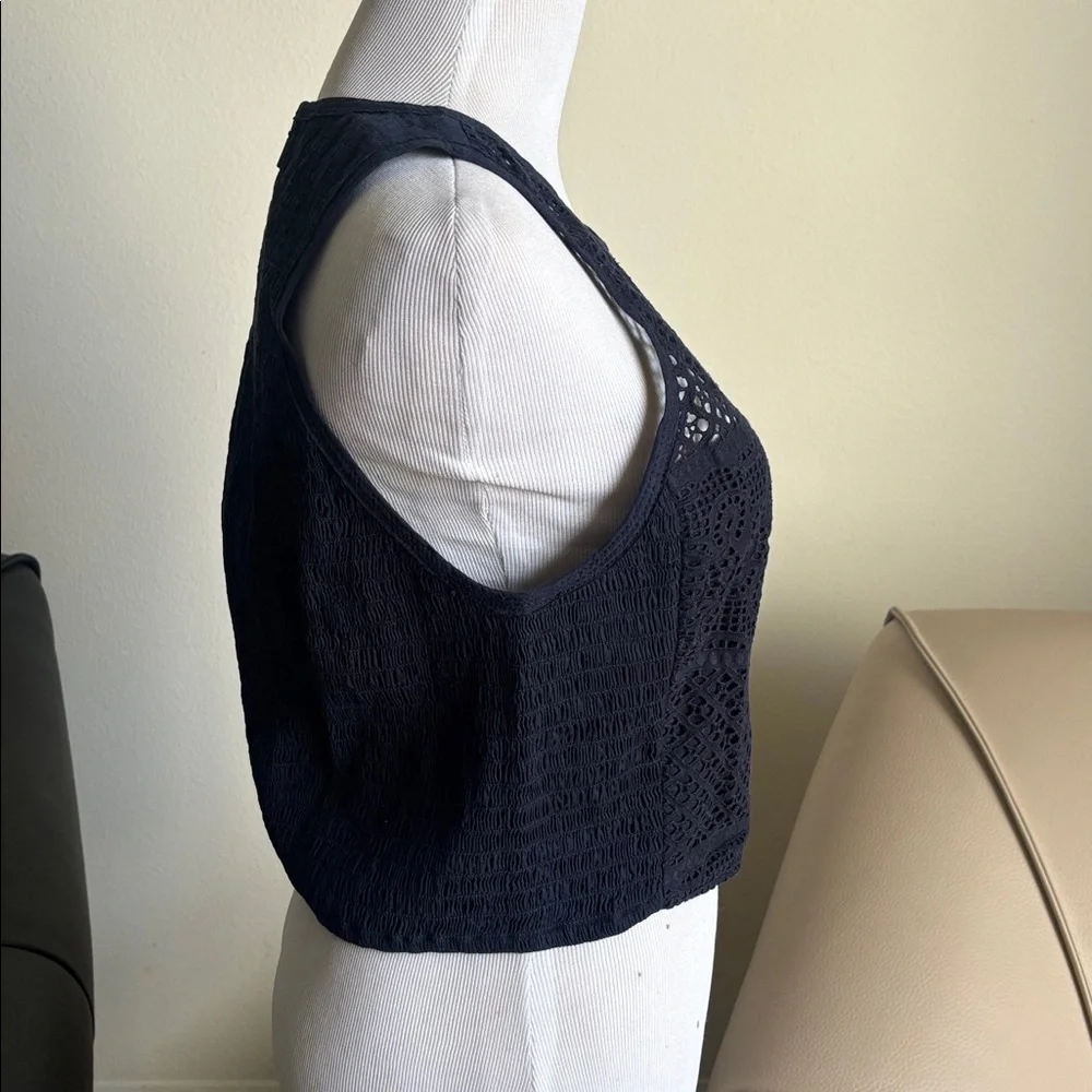 Rebecca Taylor Navy Lace Crop Top ( New ) - Picture 11 of 12